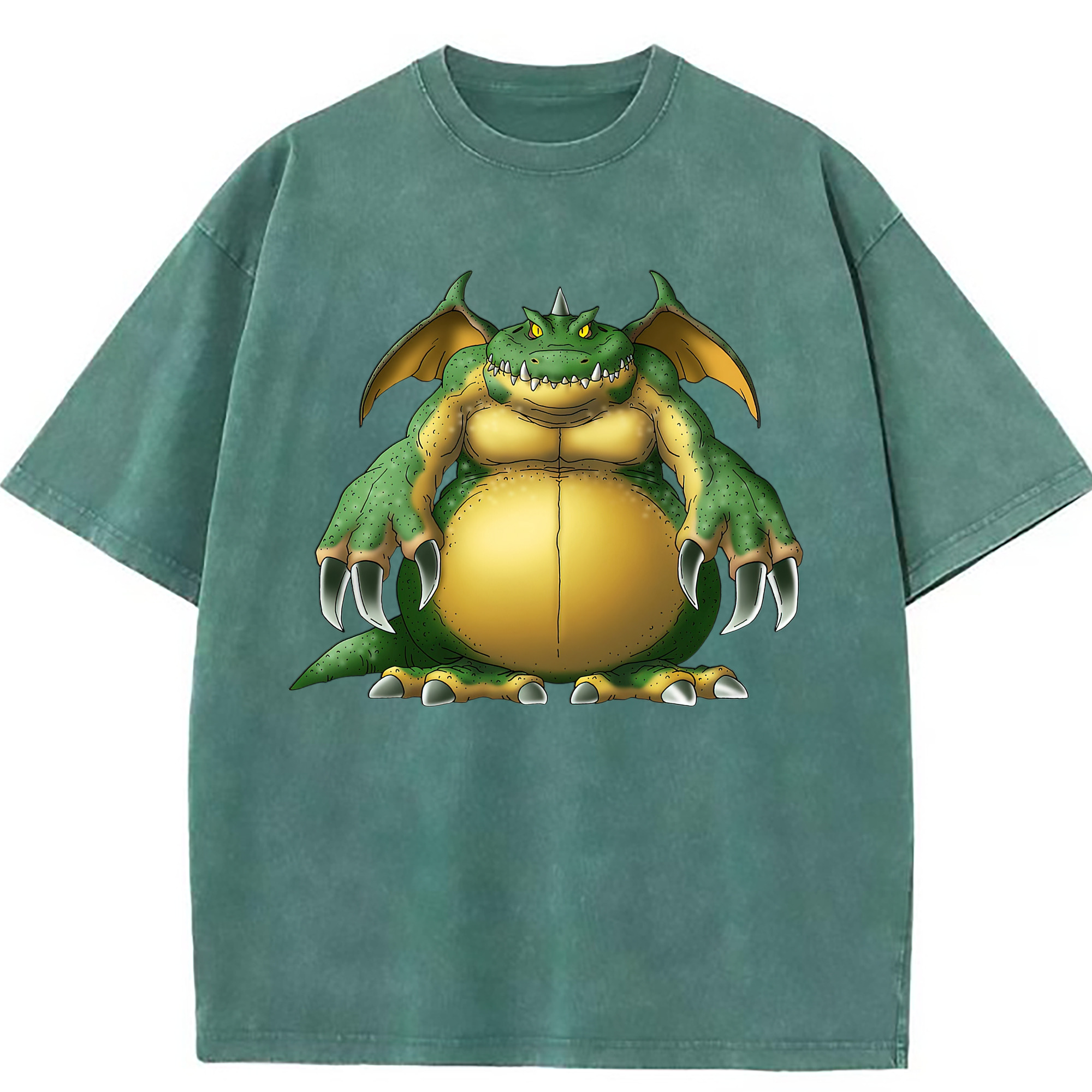 （画像用） ドラゴンクエスト Doragon Kuesuto Dragon Quest 綿100% ヴィンテージ風 半袖Tシャツ（フロントプリント）